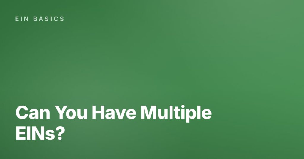 Can You Have Multiple EINs?