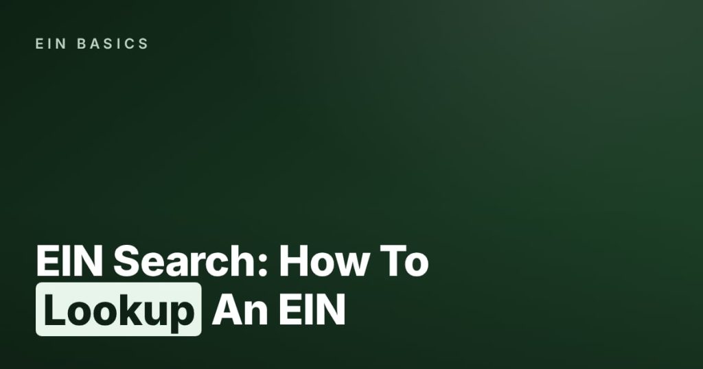 EIN Search: How To Lookup An EIN