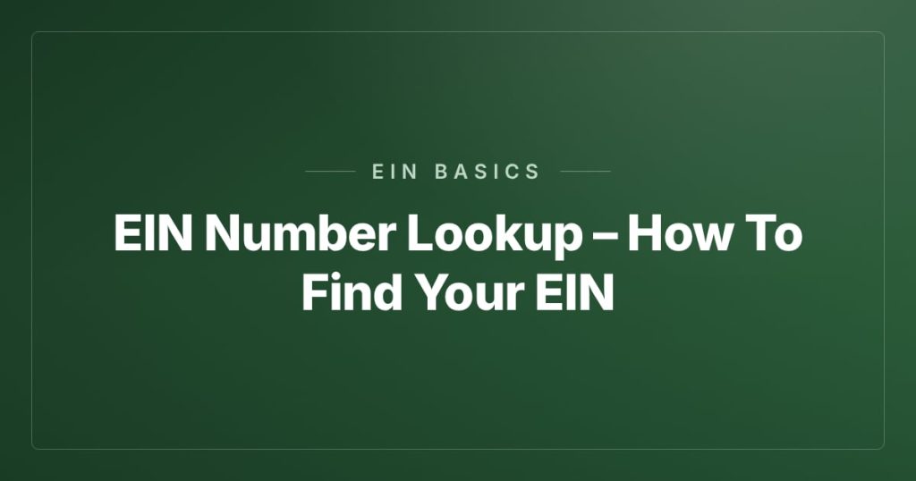 EIN Number Lookup – How To Find Your EIN