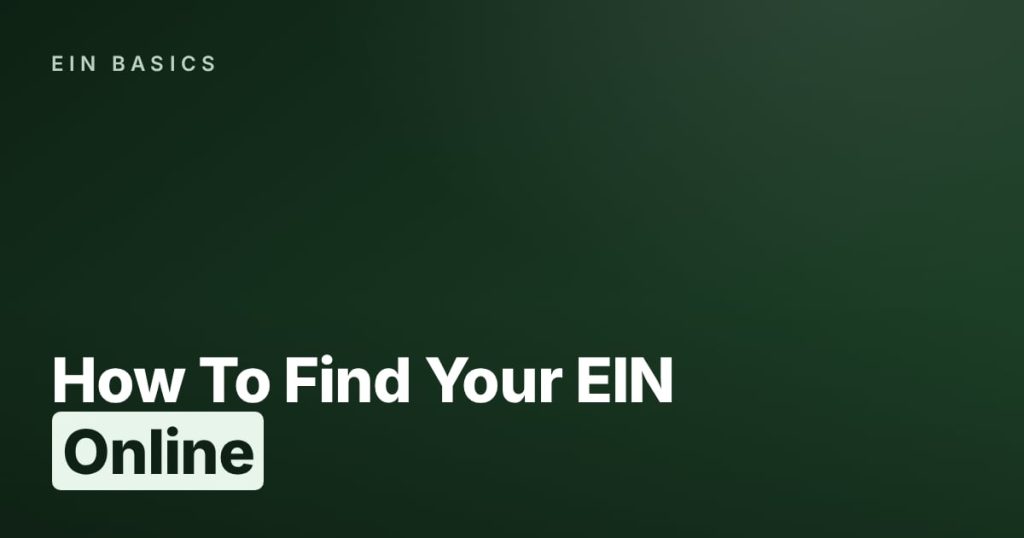 How To Find Your EIN Online