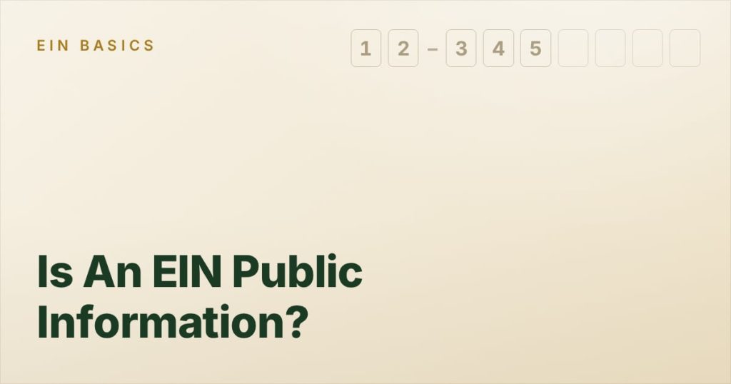 Is An EIN Public Information?