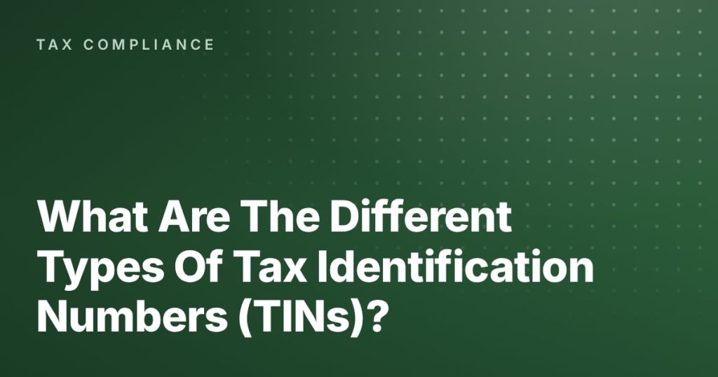 What Are The Different Types Of Tax Identification Numbers (TINs)?